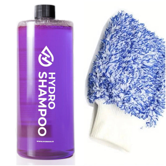 CAR CARAVAN MOTOR HOME MOTOR BIKE - DETAILING SHAMPOO + WASH MITT - HYDRO UK