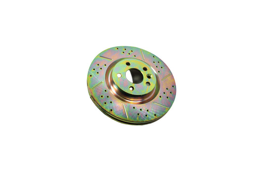 BRAKE DISC - FRONT - VENTED CROSS DRILLED AND GROOVED - EVOQUE 12 > / DISCOVERY SPORT 15 >