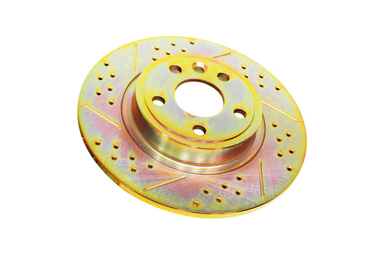 BRAKE DISC SOLID CROSS DRILLED AND GROOVED - REAR D SPORT 2015 >