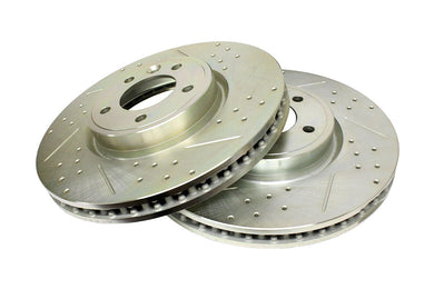 FRONT BRAKE DISC CROSS DRILLED AND GROOVED