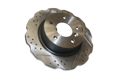 WAVY CROSS DRILLED AND GROOVED REAR BRAKE DISC - DISCOVERY 2 / P38