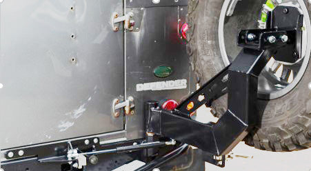 Load image into Gallery viewer, TERRAFIRMA CHASSIS MOUNTED SINGLE ARM SPARE WHEEL CARRIER 90/110
