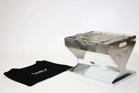TERRAFIRMA STAINLESS STEEL FIRE PIT BBQ + CARRY BAG
