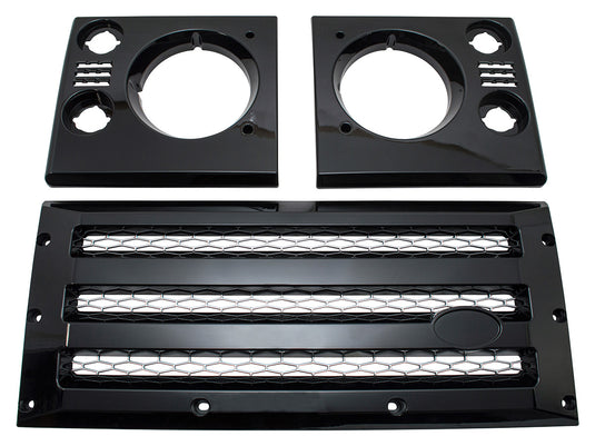 SPORT FRONT GRILL AND HEADLIGHT SURROUNDS FITS DEFENDER