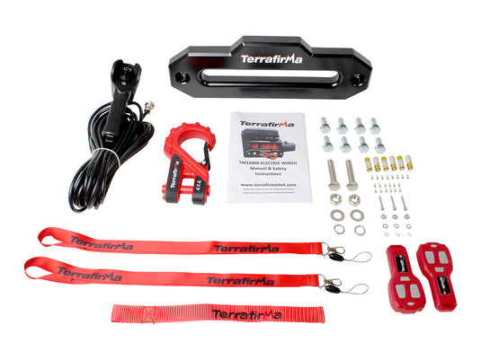 TERRAFIRMA TWIN MOTOR HIGH SPEED 12000LB WINCH WITH 50M SYNTHETIC ROPE