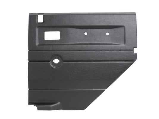 BLACK RH PUSH BUTTON REAR DOOR CARD WITH MANUAL WINDOWS DEF 2007 ON