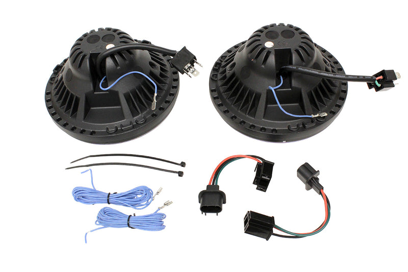 Load image into Gallery viewer, 7&quot; HALO &amp; BAR SMOKED LED HEADLIGHTS RHD (PAIR)
