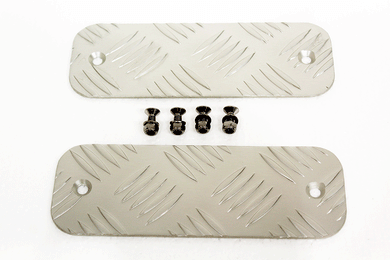 BUMPER TREAD PLATE CHEQUER PLATE - PAIR- SILVER- ALL DEF