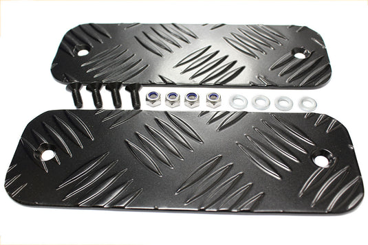 BUMPER TREAD PLATE CHEQUER PLATE - PAIR- BLACK- ALL DEF