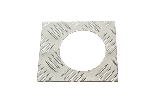 FUEL FILLER SURROUND CHEQUER PLATE - SILVER - TD5 ON