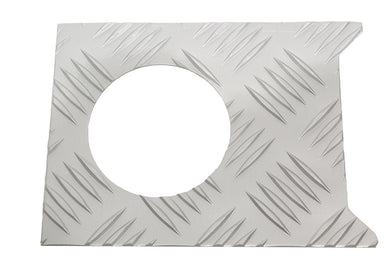 FUEL FILLER SURROUND CHEQUER PLATE - SILVER - PRE-TD5