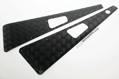 WING TOPS PAIR - CHEQUER PLATE - BLACK - L/H AERIAL HOLE - PRE-2007