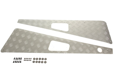 WING TOPS PAIR - CHEQUER PLATE - SILVER - R/H AERIAL HOLE - PRE-2007