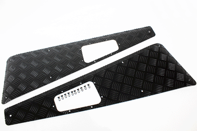 WING TOPS PAIR - CHEQUER PLATE - BLACK - 2007 ONWARDS