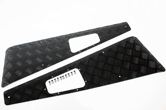 WING TOPS PAIR - CHEQUER PLATE - BLACK - 2007 ONWARDS