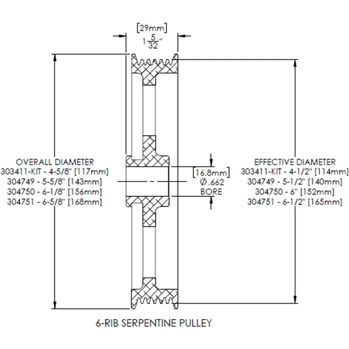 Load image into Gallery viewer, Power Steering Serpentine Pulley 6 Rib 5.5&quot;
