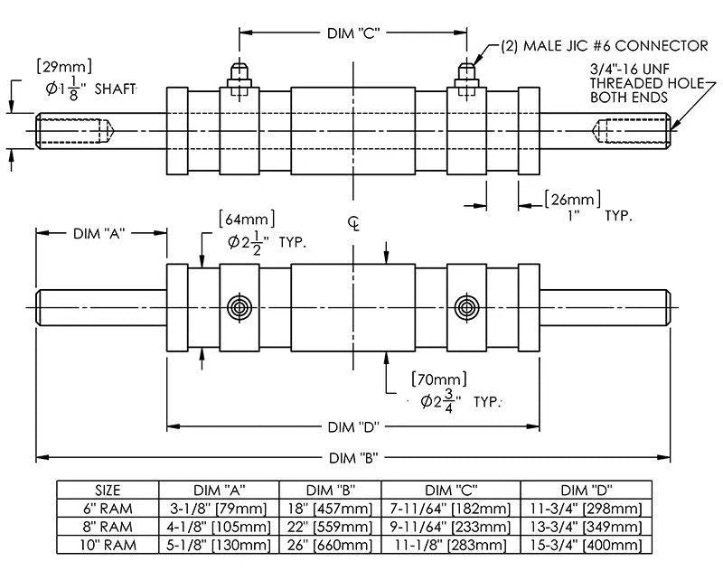 Load image into Gallery viewer, 6” Double Ended Ram and Clevis Kit
