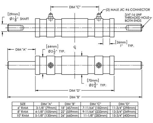 6” Double Ended Ram and Clevis Kit